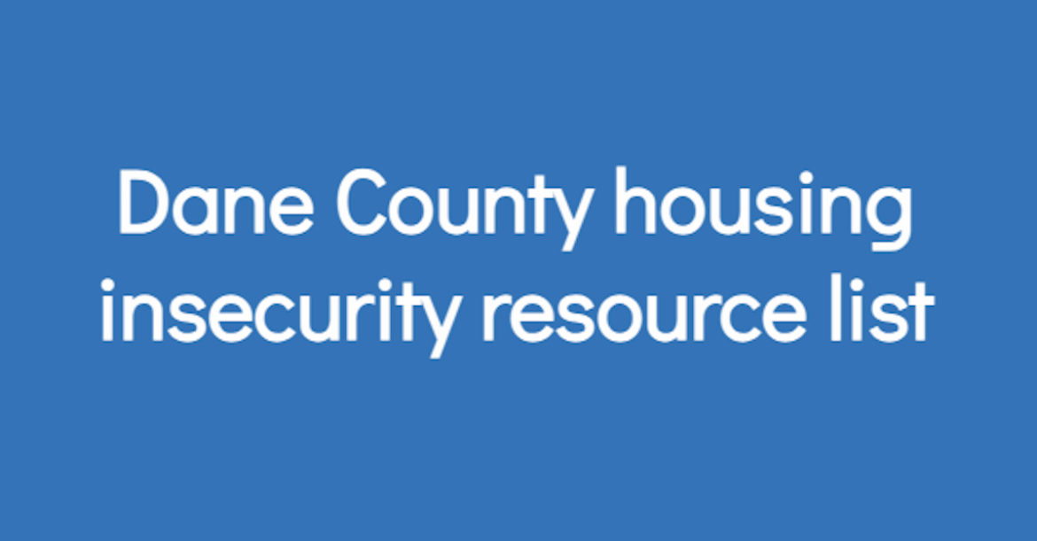 Dane County housing insecurity resource list